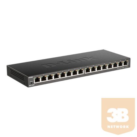 D-LINK Switch 16x1000Mbps Fémházas Asztali, DGS-1016S/E