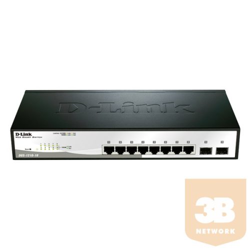 D-LINK Switch 8x1000Mbps + 2xGigabit SFP Menedzselhető Rackes, DGS-1210-10/E