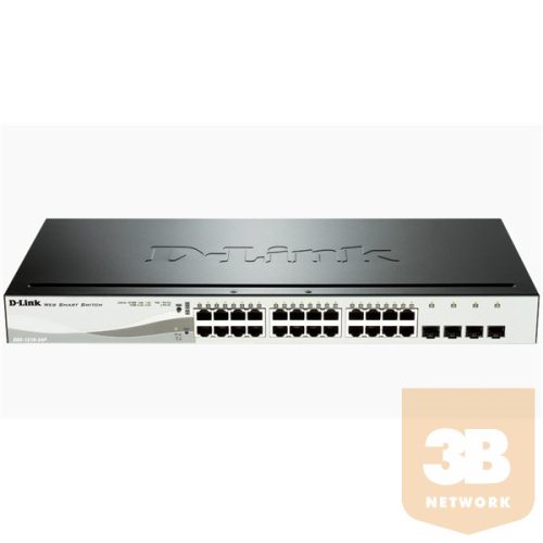 D-LINK Switch 24x1000Mbps (24xPOE) + 4xGigabit kombó SFP Menedzselhető Rackes, DGS-1210-24P/E