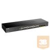 D-LINK Switch 24x1Gbps + 4xGigabit SFP+ Menedzselhető Rackes, DGS-1250-28X/E