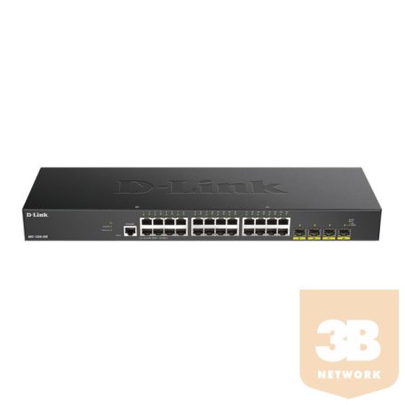 D-LINK Switch 24x1Gbps (24xPOE) + 4xGigabit SFP+ Menedzselhető Rackes, DGS-1250-28XMP/E