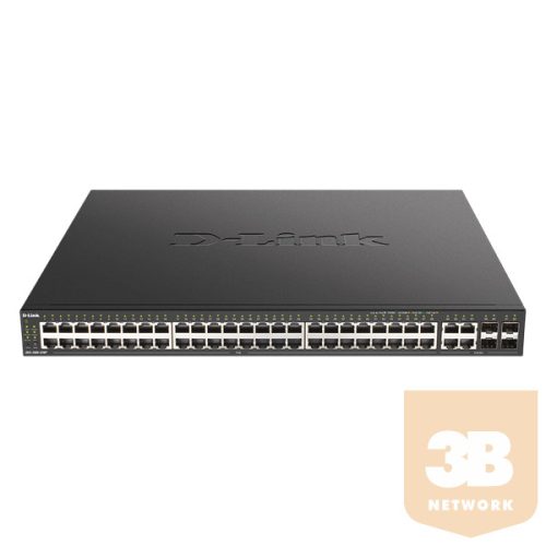 D-LINK Switch 48x1000Mbps (48xPOE) + 4xGigabit SFP kombó Fémházas, Menedzselhető (370W POE), DGS-2000-52MP