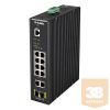 D-Link Switch 12 Port L2 Industrial Smart Managed, 10 x 1GBaseT(X) ports (8 PoE 240W) & 2 x SFP ports