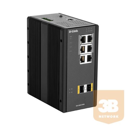 D-Link Switch 8 Port L2 Managed, 6 x 10/100/1000BaseT(X) ports (4 PoE), 2 x 100/1000BaseSFP ports