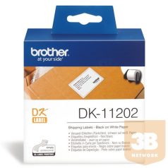   BROTHER Etikett címke DK-11202, Elővágott (stancolt), Papír címke, Fehér alapon fekete, 300 db