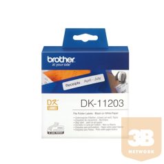   BROTHER Etikett címke DK-11203, Etikett címke/iratrendezéshez, Elővágott (stancolt), Fehér alapon fekete, 300 db