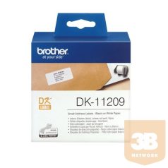   BROTHER Etikett címke DK-11209, Kicsi etikett címke, Elővágott (stancolt), Fehér alapon fekete, 800 db