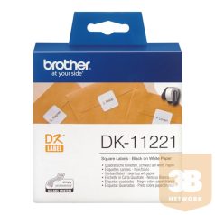   BROTHER Etikett címke DK-11221, Négyzet alakú címke, Elővágott (stancolt), Fehér alapon fekete, 1000 db