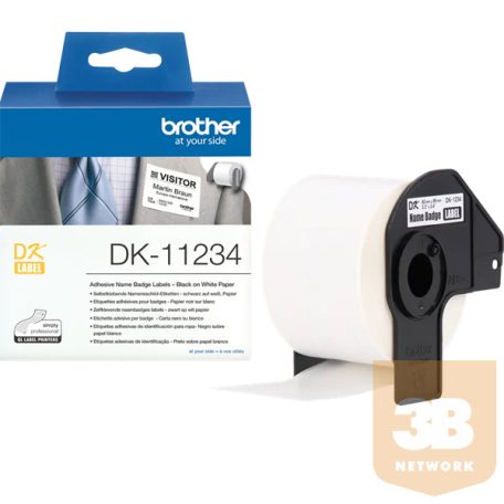 Brother címke DK-11234, Fehér alapon fekete, 60mm x 86mm, 260 címke