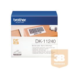   BROTHER Etikett címke DK11240, Vonalkód címke, Elővágott (stancolt), Fehér alapon fekete, 600 db