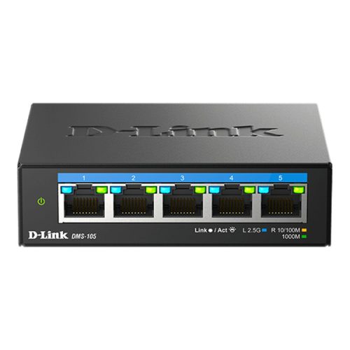 D-LINK Switch 5x2.5Gbps Multi-Gigabit Fémházas Asztali, DMS-105/E