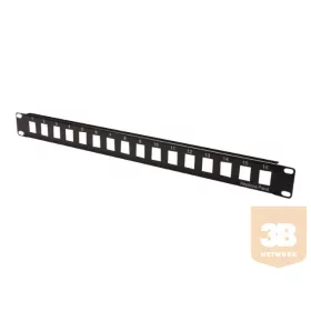  DIGITUS Patch Panel 16port moduláris 1U unshielded black RAL9005