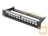 DIGITUS Patch panel 10'' 12-port 1U modular Keystone, tray, black