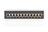 DIGITUS Patch Panel desktop 12Port RJ45 Cat6a shielded black RAL9005 installation over LSA  up to 500 MHz