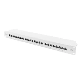   DIGITUS Patch Panel 19inch 24Port Cat6 shielded grey RAL7035 cableinstallation about LSA 10GBit up to 500 MHZ