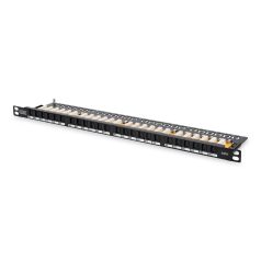   DIGITUS Patch Panel 19inch 24Port Cat6 unshielded 0.5U grey RAL7035 cable installation about LSA with dust protection
