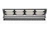 DIGITUS Patch Panel 19inch 48Port 2U Cat6 unshielded black RAL 9005 cableinstallation about LSA w/o LSA cover