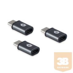   Conceptronic átalakító - DONN05G 3-Pack (3db USB-C to MicroUSB, fekete)