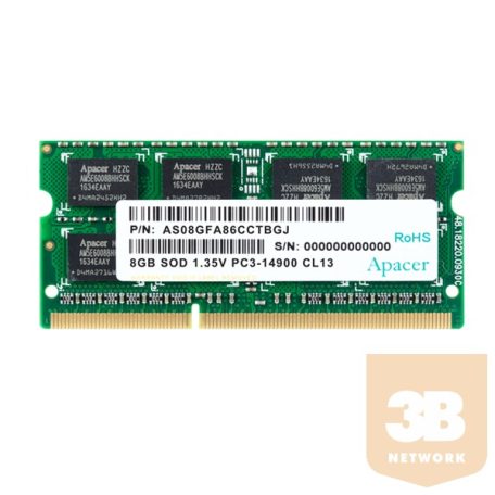 Apacer Memória Notebook - 2GB DDR3 (1333MHz, CL9, 1.5V)
