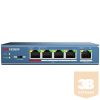 Hikvision DS-3E0105P-E PoE switch, 10/100, 4x PoE(58W) + 1x uplink port, L2, nem menedzselhető