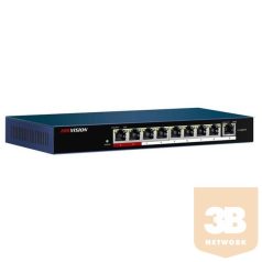   Hikvision DS-3E0109P-E/M PoE switch, 10/100, 8x PoE+(58W) + 1x uplink port, L2, nem menedzselhető