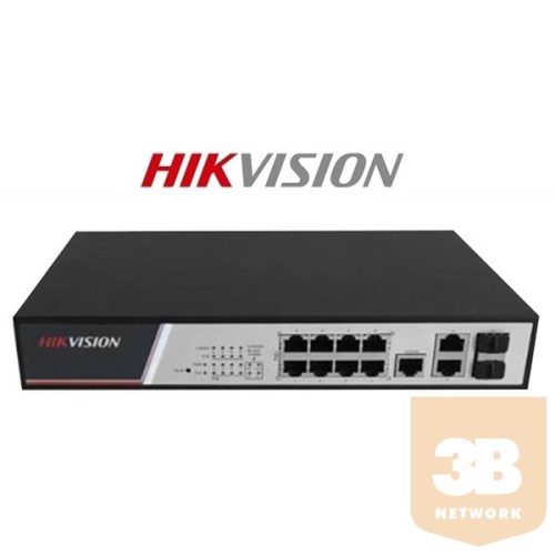 Hikvision DS-3E2310P menedzselhető PoE switch, 8x 10/100 PoE(125W) + 2x gigabit combo port