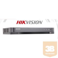  Hikvision DVR rögzítő - DS-7204HUHI-K1/P (4 port, 5MP/48fps, 2MP/100fps, H265+, 1x Sata, Audio, I/O, PoC)
