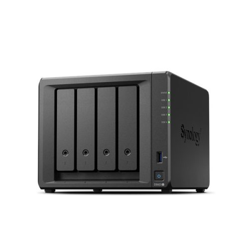 SYNOLOGY NAS 4 Fiókos DS923+ 4x4TB HDD-vel, AMD Ryzen R1600 2x2,6GHz, 4GB DDR4 ECC, 2x1GbE, 2xUSB3.2