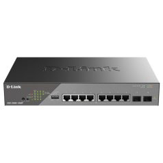   D-LINK Switch 8x1000Mbps(8xPOE) +2xSFP Uplink Fémházas, Surveillance Menedzselhető Rackes 242 Watt POE, DSS-200G-10MPP/E
