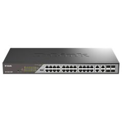   D-LINK Switch 24x1000Mbps(POE) +4xSFP Uplink Fémházas, Surveillance Menedzselhető Rackes 518 Watt POE, DSS-200G-28MPP/E