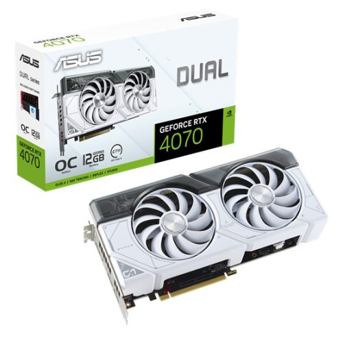 VGA ASUS NVIDIA RTX 4070 12GB GDDR6 - DUAL-RTX4070-O12G-WHITE