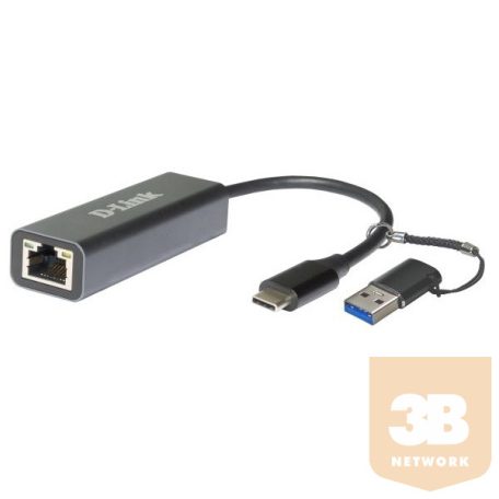 D-LINK Átalakító USB-C + USB 3.0 to Ethernet Adapter 2.5Gbps , DUB-2315