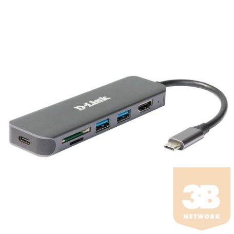 D-LINK USB-C HUB 2xUSB + 1xUSB-C +1xHDMI + 1xSD + 1xMicroSD, DUB-2327