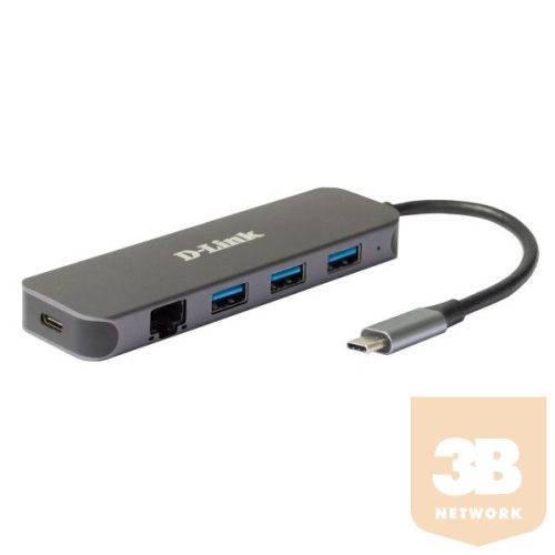 D-LINK USB-C HUB 3xUSB + 1xUSB-C +1xLAN, DUB-2334