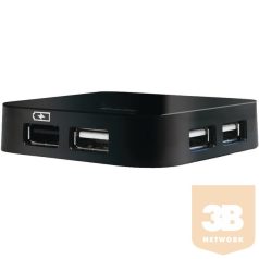   D-Link 4-portos USB 2.0 (4 x port A, 1 x port B, kábel, tápegység) HUB