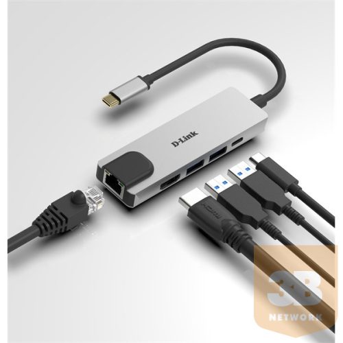 D-Link 5-in-1 USB-C Hub with HDMI/Ethernet and Power Delivery