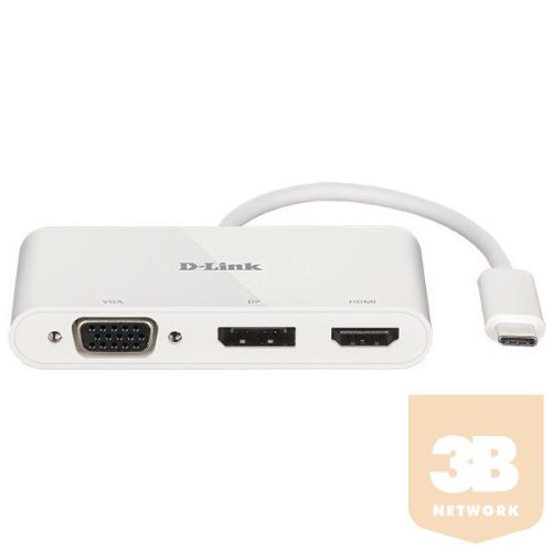 D-Link 3-in-1 USB-C to HDMI/VGA/DisplayPort Adapter