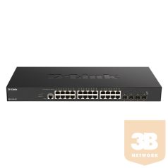   D-LINK Switch 24x10Gbps SFP+ + 4xGigabit Fémházas, Menedzselhető, DXS-1210-28S