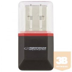 FL Esperanza microSD kártyaolvasó USB2.0 - fekete