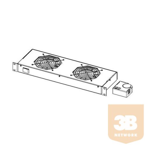 Legrand Rackszekrény ventilátor 19"- 2U, 4 ventilátor, termosztát, 320m3/óra, Fekete