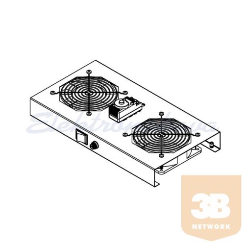 Legrand Rackszekrény ventilátor 19"- 2 ventilátor, termosztát, 160m3/óra, Fekete (19" fali Evoline rackszekrényhez)