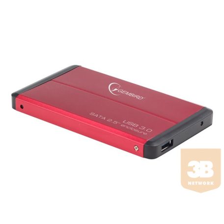 GEMBIRD EE2-U3S-2-R HDD/SSD enclosure Gembird 2.5 SATA - USB 3.0, Aluminium, Vörös