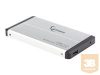 GEMBIRD EE2-U3S-2-S HDD/SSD enclosure Gembird 2.5 SATA - USB 3.0, Aluminium, Ezüst