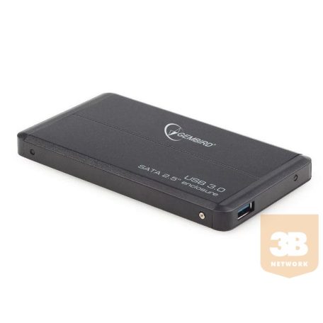 Gembird külső USB 3.0 ház 2.5'' SATA HDD-re/SSD, alumínium, fekete