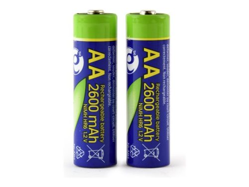 GEMBIRD Ni-MH rechargeable AA batteries 2600mAh 2pcs blister pack