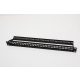 Üres 19" UTP keystone patch panel, 24 portos