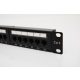 UTP Cat6 patch panel, 24 portos, levehető tehermentesítővel