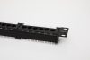 UTP Cat6 patch panel, 24 portos, levehető tehermentesítővel