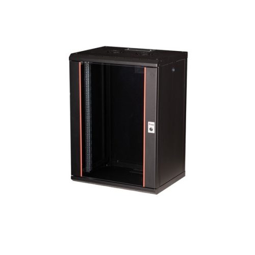 Equip Fali Rackszekrény - EPM-16-6045-B-CBAA (19", 16U, 600x450mm, előre szerelt, fekete)