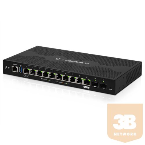 Ubiquiti EdgeRouter 12 ER-12 - 10x Gigabit Router with PoE Passthrough, 2x SFP